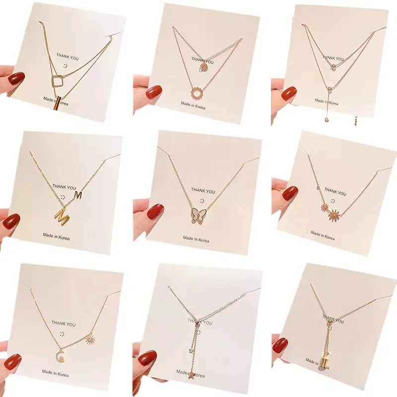 

Fashion Stainless Steel Butterfly Pendant Jewelry Women Wedding Party 18k Gold Plated Simple Choker Chain Necklace