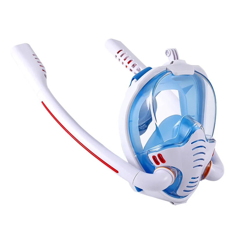 

Professional training diving mask double snorkel large field of view swimming mask