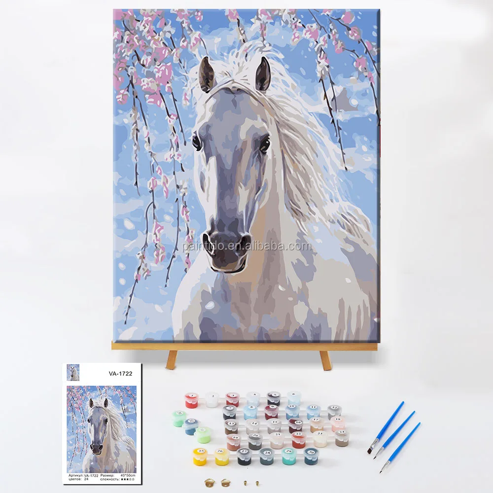 

Paintido 16 colors Elegant White Magical Unicorn DIY Painting by Numbers Kids for Children Room