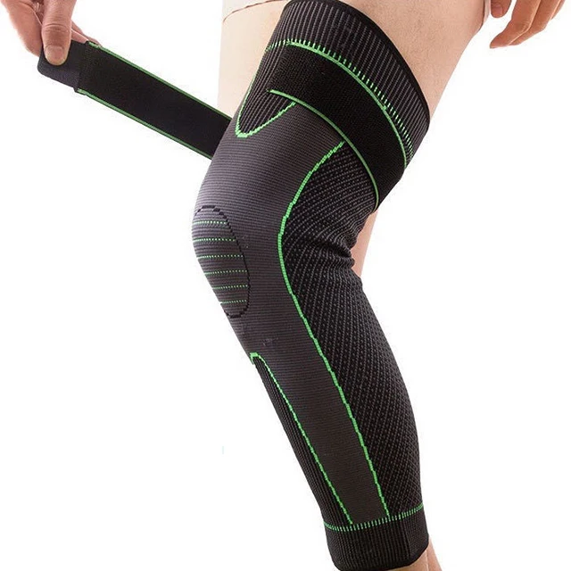 

Professional Sports Knee Pads Outdoor Protective Gear Gym Accessories Long Leg Knee Compression Sleeve, Green