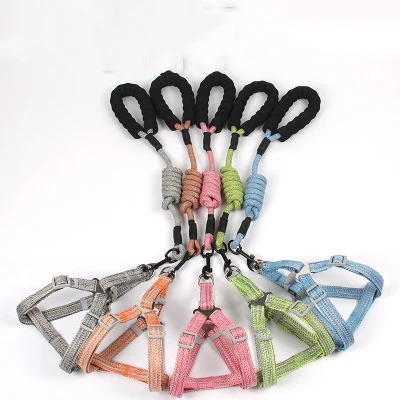 

Reflective polychrome round rope nylon fashion custom comfortable dog harness