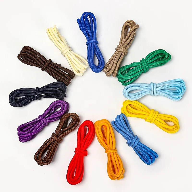 

31Color 4mm Round Shape Wholesale Polyester Shoelaces for Sports shoes, Follow pantone color chart