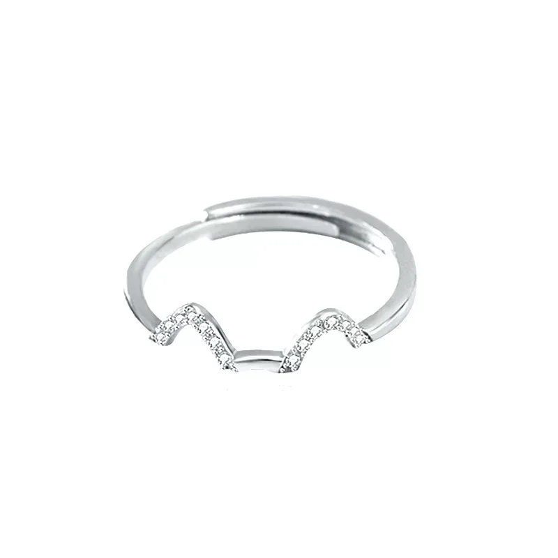 

Excellent Cat Ears Fashion Silver Jewelry Adjustable CZ 925 Sterling Silver Rings Women