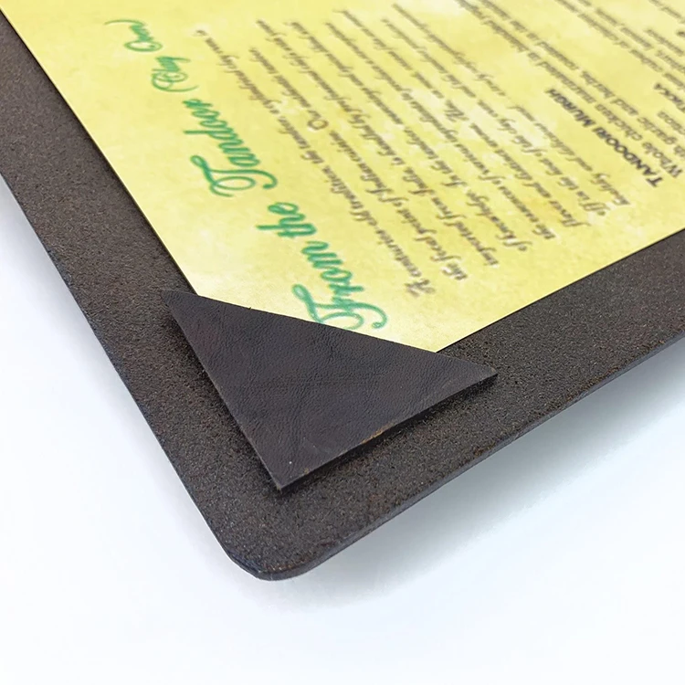 Custom Make 1 View Real Leather Board Embossed Leather Restaurant Menu