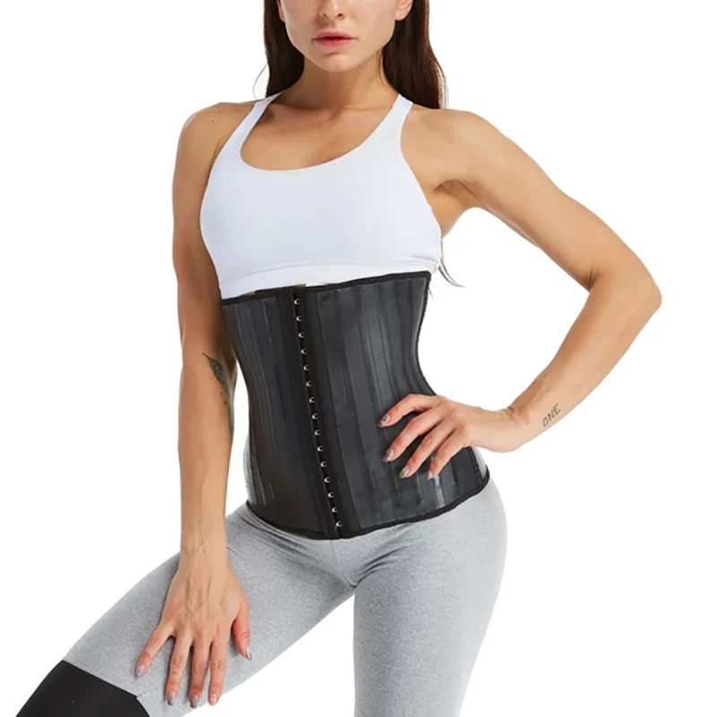 

Waist Training Corset Plus Size Available Firm Control Tummy 25 Steel Bones Waist Corset, Black skin