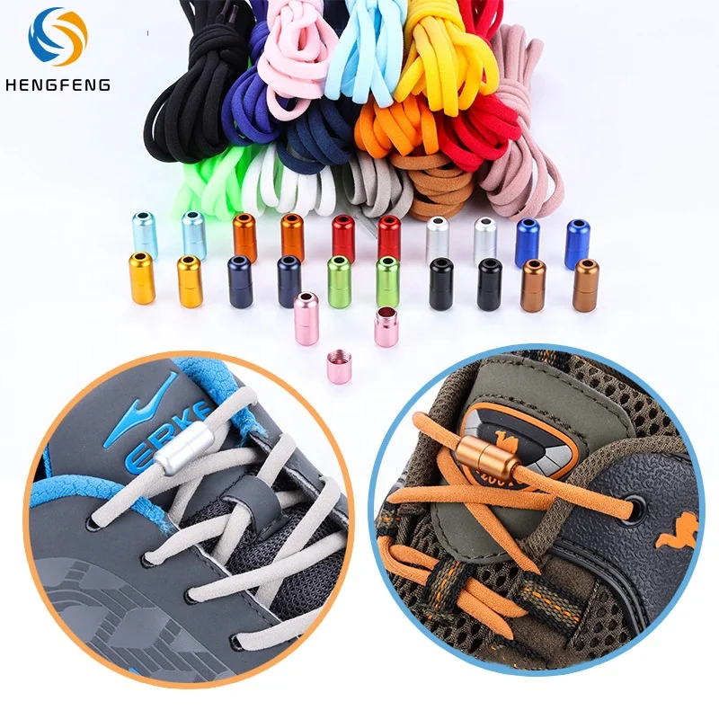 

Creative novelty no tie colorful metal capsule soft velvet semicircle oval lazy elastic shoe laces shoelaces, Picture color or customized color