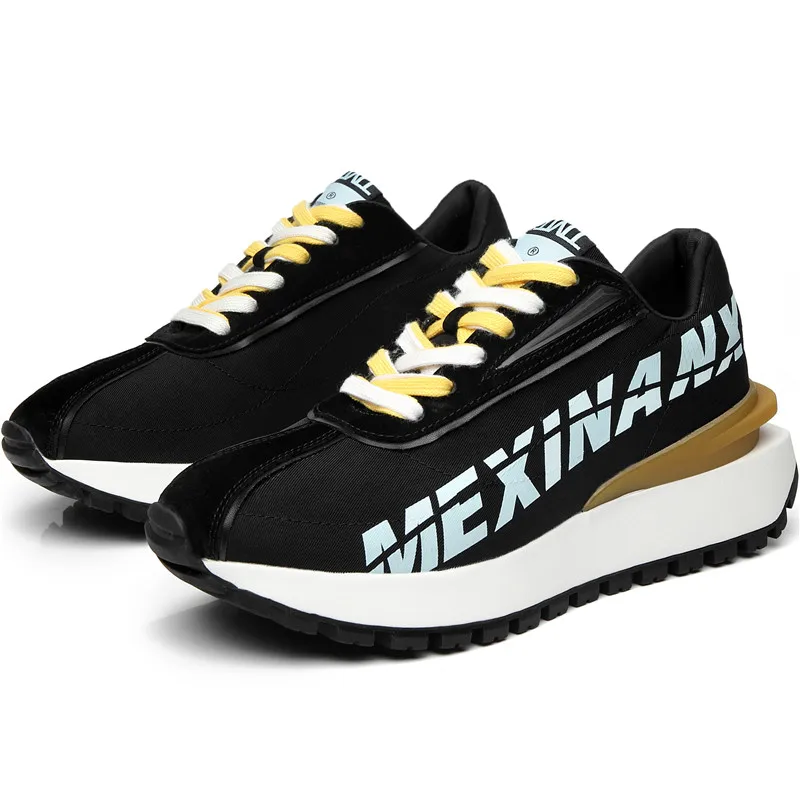 

Platform Men's Sneakers 2020 Fashion Breathable Men Fashion Chunky Sneakers Male Platform heel Footwear Plus Sizes 38-44