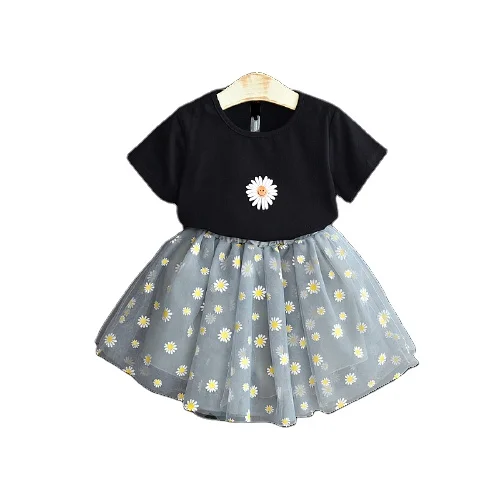 

2pcs Fashion Girls Clothing Set Summer Baby Clothes Printing T Shirt Skirt Girls Dresses Suit Kids Clothing Wholesale