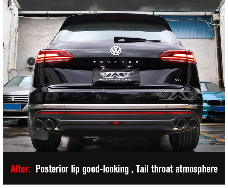 Performance Exhaust Tail Pipe with Carbon Fiber Tip Dual Exhaust Tips For VW Touareg 2018-2022`Carbon Fiber Muffler Tailpipes