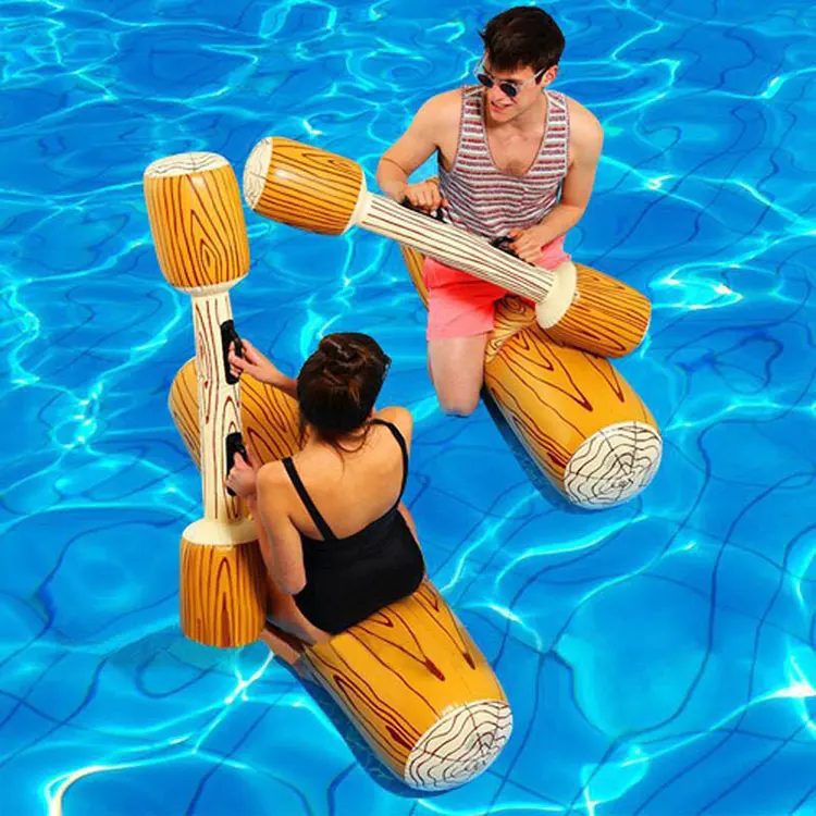 

New inflatable water sports equipment game floating row wood game pump stick water play equipment