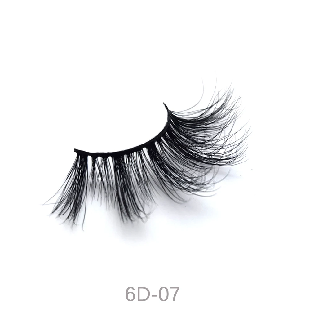 

wholesale whick long 6d mink eyelashes in bulk with clear eyelash box, Black