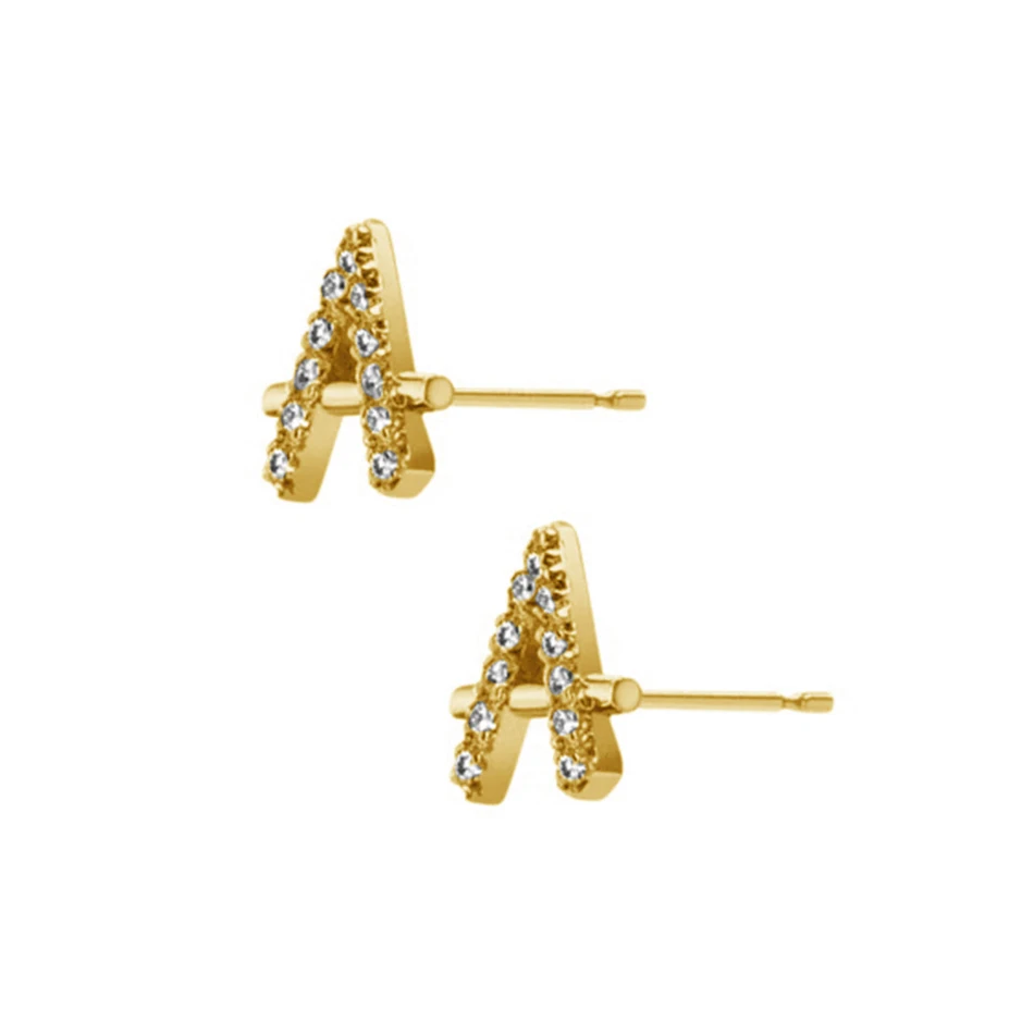 

Fashion jewelry 925 sterling silver jewelry 18k gold plated zircon icon stud earrings for women