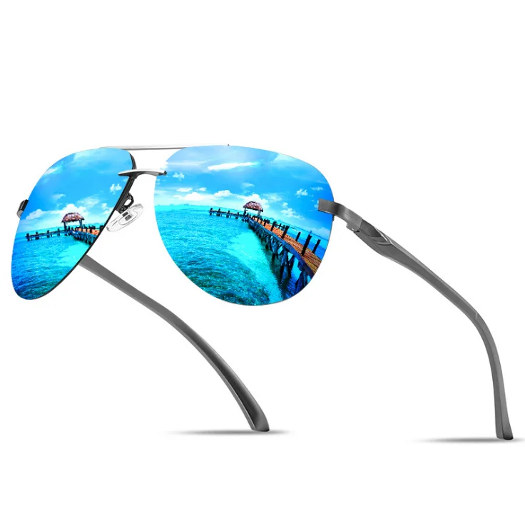 

2021 Men shades rimless glasses metal sunglasses polarized sun glasses, Colorful
