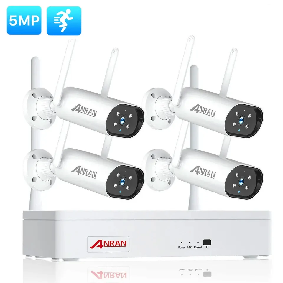 

Anran HD 5mp Wifi Camera Indoor Outdoor IP66 Waterproof 4K 4ch NVR Kit Home Wireless Security Camera System