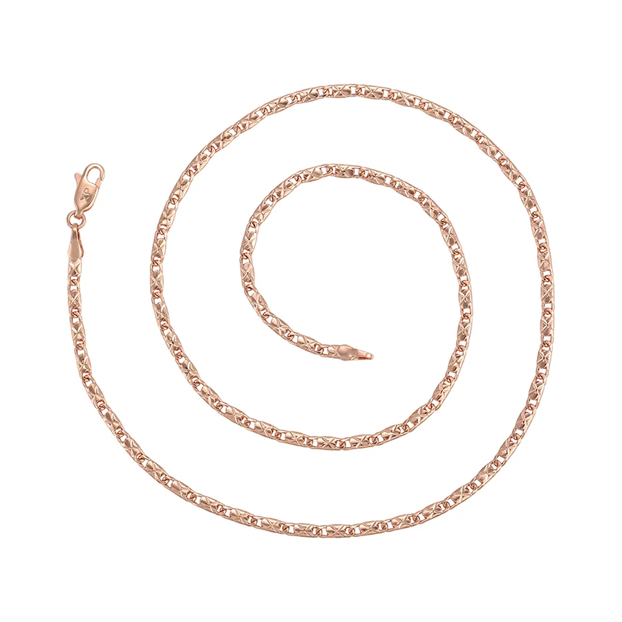 

45780 Xuping fashion latest design simple rose goldcolor simple style chain necklace for neutral