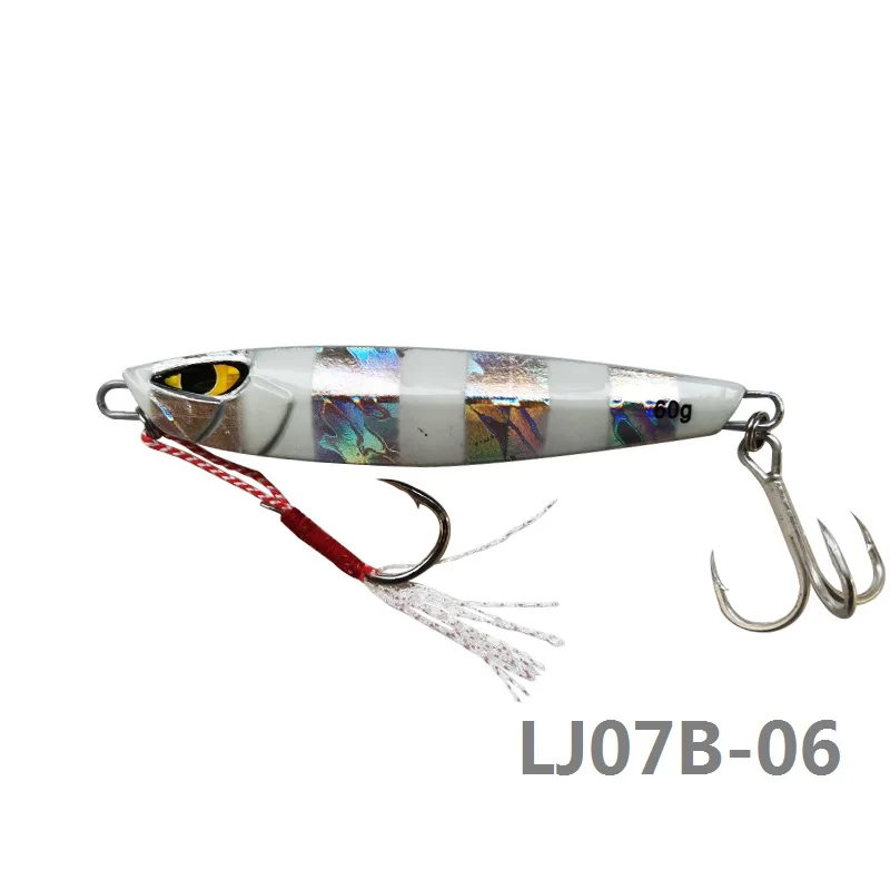 

Lutac Long Casting metal jig lure 60g Slowsinking Seabass Fishing Lures Artificial Fishing Baits Lead Fish, Vavious colors