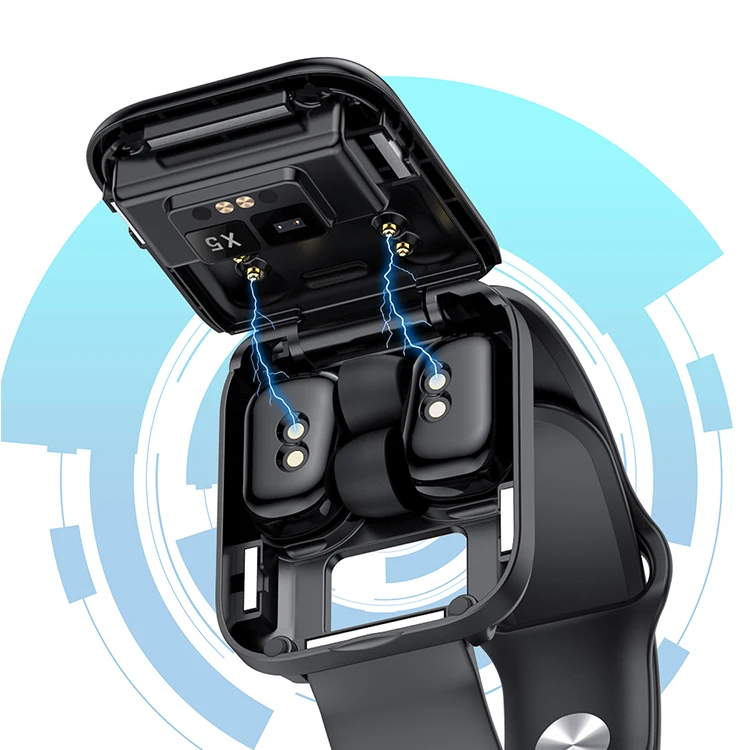 

Hot Sell X5 Temper Glass+ Al-alloy Case Material Smartwatch Earphone