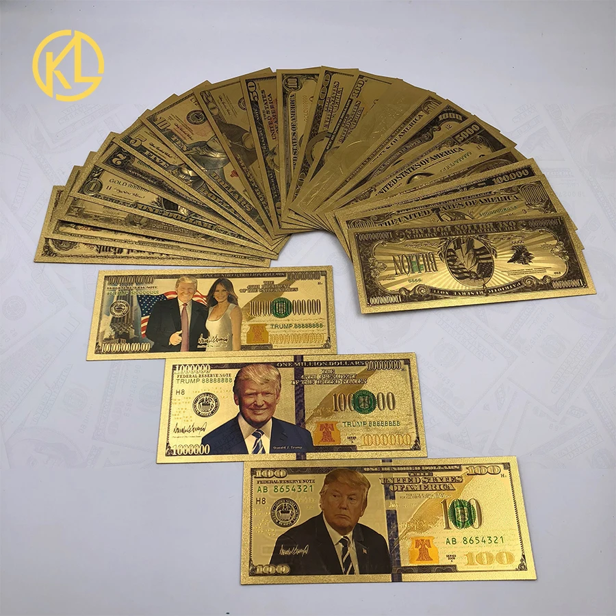 

high quality US Dollar gold foil banknotes plated prop money with certificate