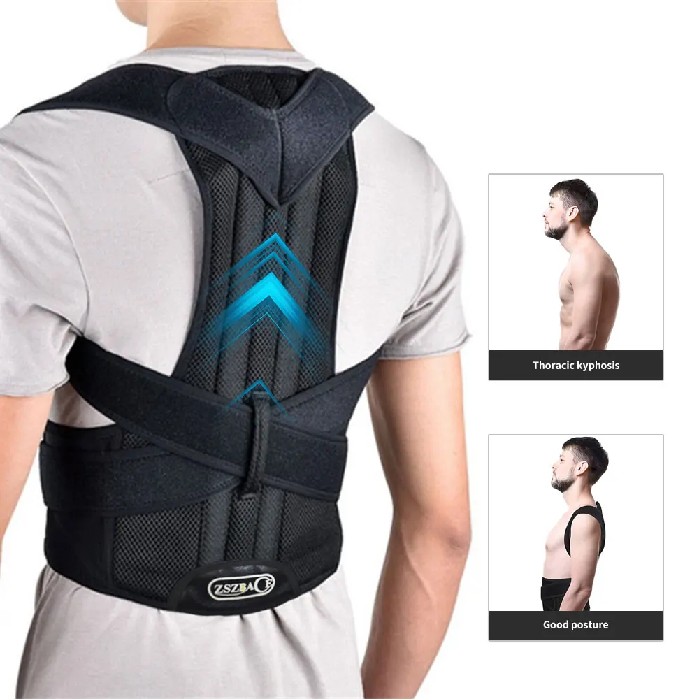 

Back brace Support Belt Posture Corrector Back and Spine Support for Men and Women sports and Body beauty [Free Shipping], Black