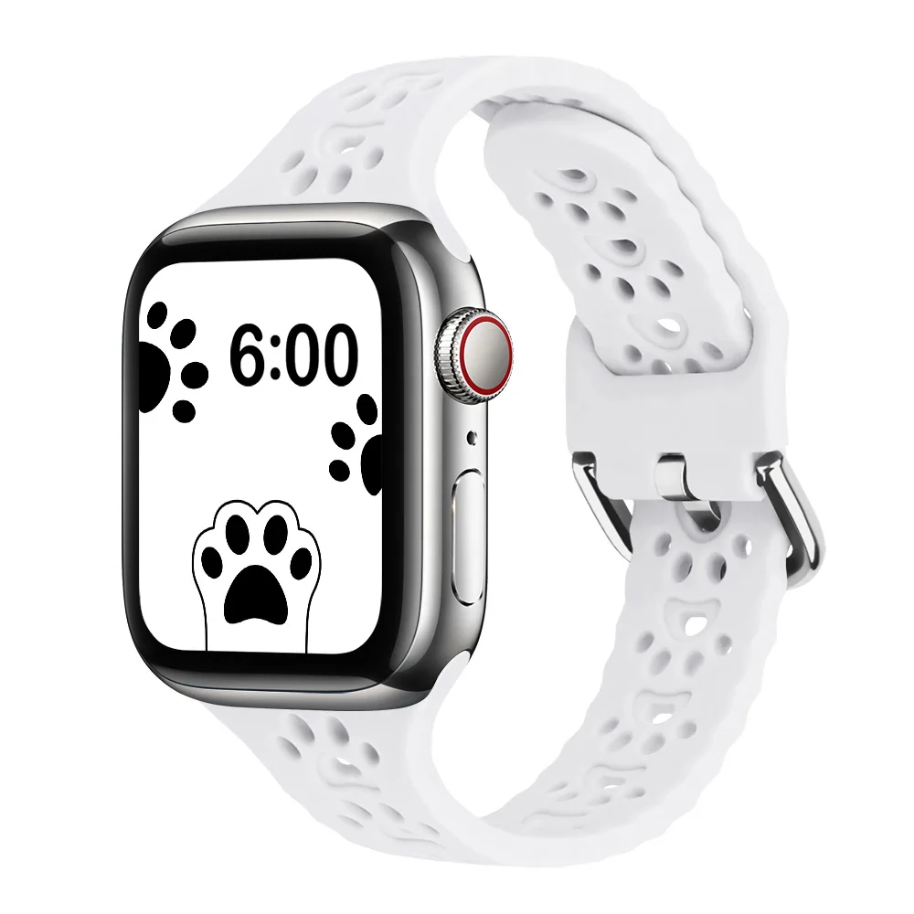 

New Design Smart Watch Bands Accessories Silicone Watch Band Cat Paw Watch Strap For iWatch Series 7 6 5 4 SE 38 40 41 42 44 45