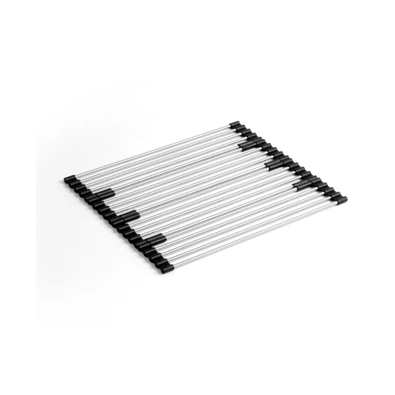 

Over the Sink Multipurpose Roll-Up Dish Drying Rack, As shown