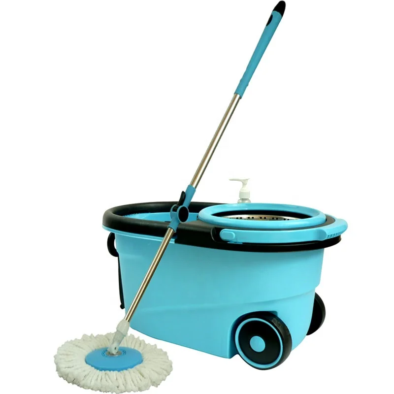 2019 New Removable  Mop spinning basket 360 Twist spin  Magic Mop Bucket System with big wheel