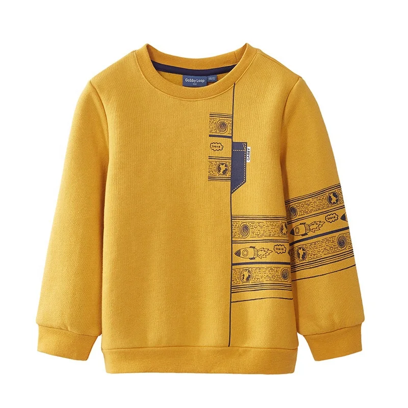 

Gabby Loop Kids Winter Crew Neck Brushed Fleece Pullover Sweatshirt For Boys Carton Print Children Sweatshirt
