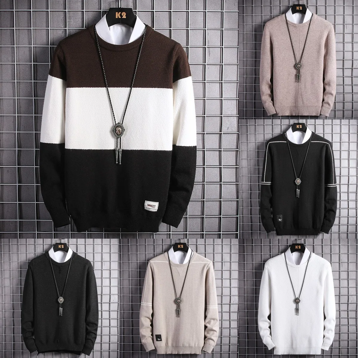 

Autumn and winter men's sweater 2021 new casual men's spring and autumn cotton long sleeve thick base sweater
