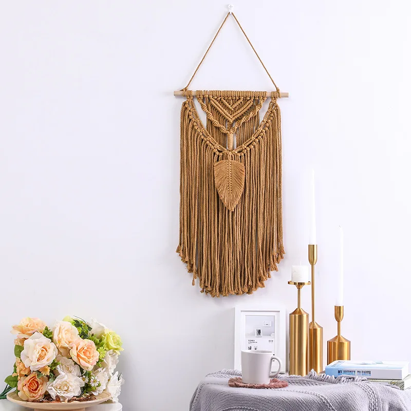 

colorful Hand woven Bohemian style tassel cotton tapestries wall decoration spiral kink macrame wall hanging, 6 colors