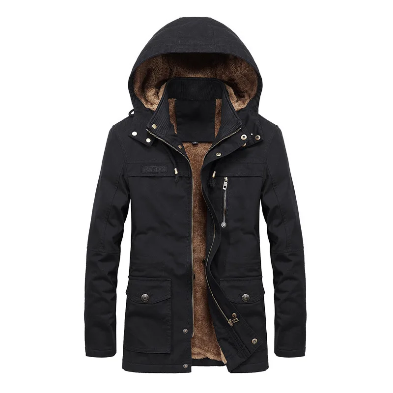 Clearance Sales Wholesale Autumn Winter Men Casual Windbreaker Jacket - Plus Size 5XL Fleece Lined Bomber Jacket OEM/ODM