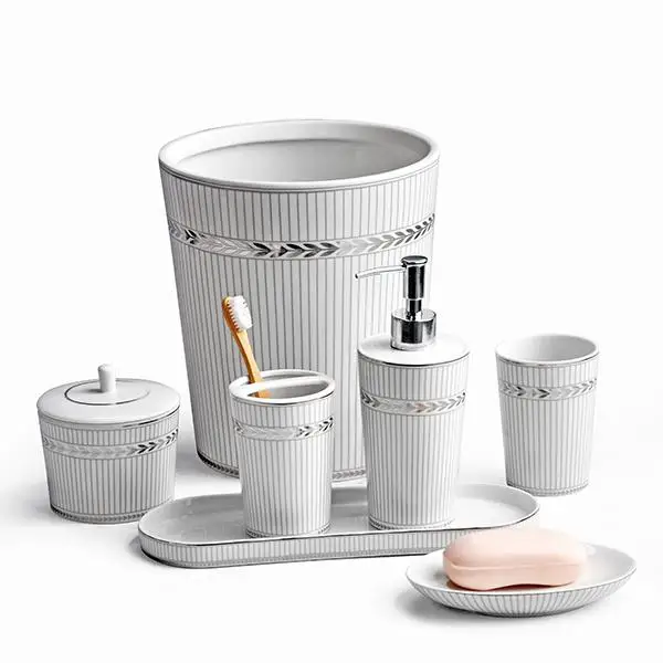 

Fine porcelain organic texture bathroom accessories