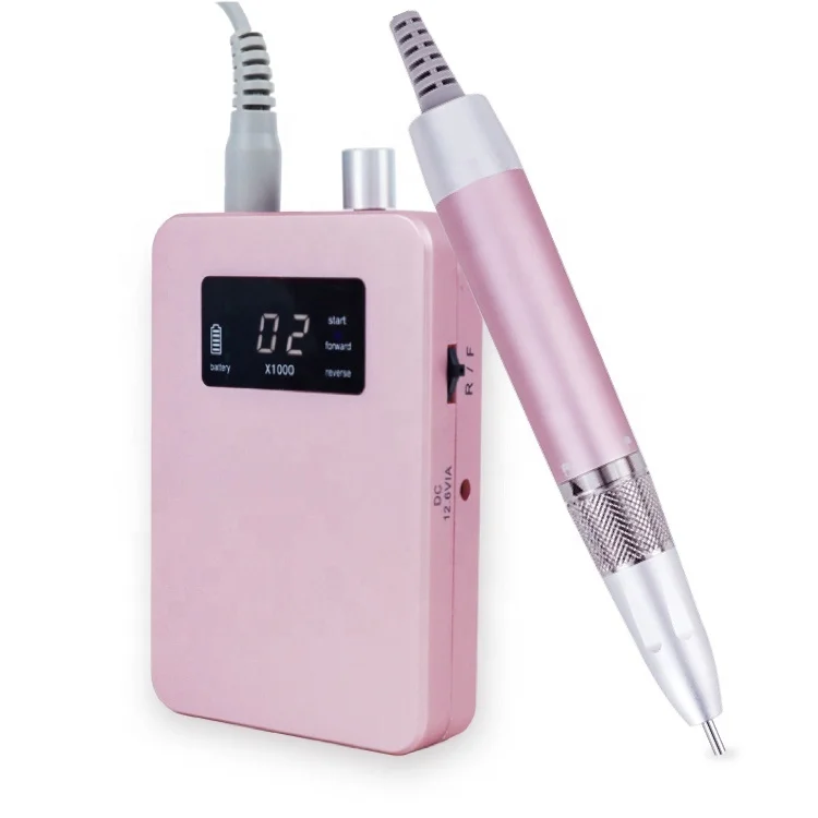 

Absolutly Silent Motor Portable Rechargeable Manicure Tools Design Electric Nail Drill, Pink & white