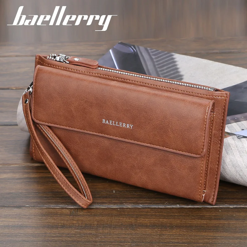 

2022 baellerry luxury designer rfid pu leather wallets zipper men long wallet Clutch phone purse valentines day gifts for men, Picture shows