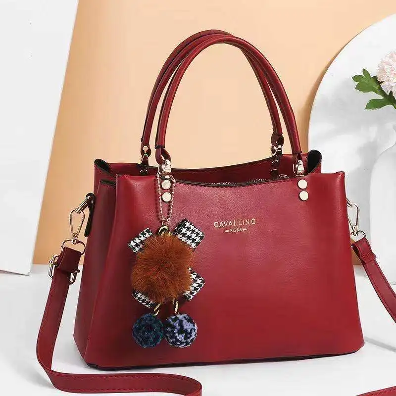 

DL031-26 The latest women's bags pure color minimalist handbags ladies shoulder bags wholesale handbags leather handbags, Red, black....