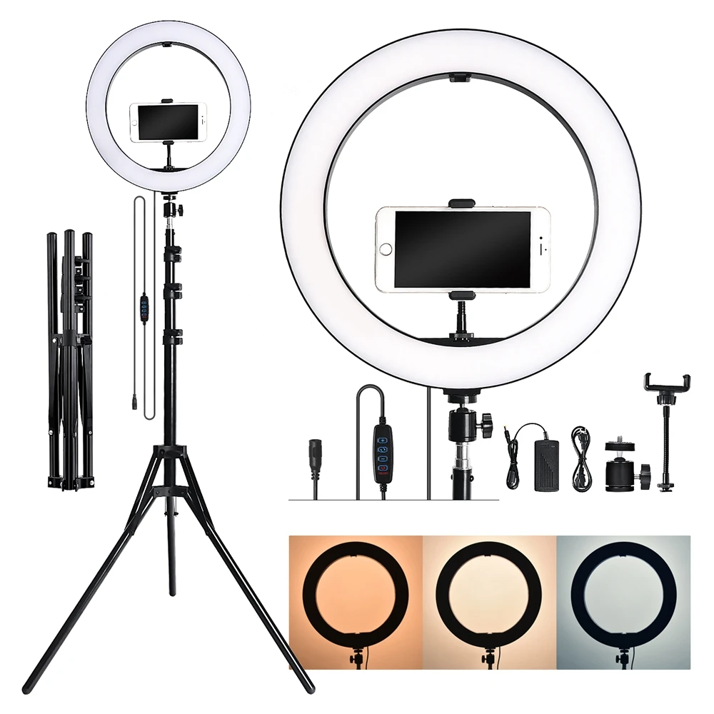 

USA Free Shipping FOSOTO RL14-150 led ring light 35W Studio Photography Photo Fill Ring Light with Tripod for Smartphone Makeup