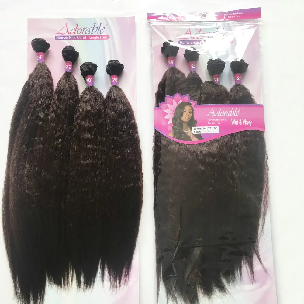 

High Quality Africa Hair High Temperature Fiber 4 Bundles Full Head Synthetic Hair With Closure