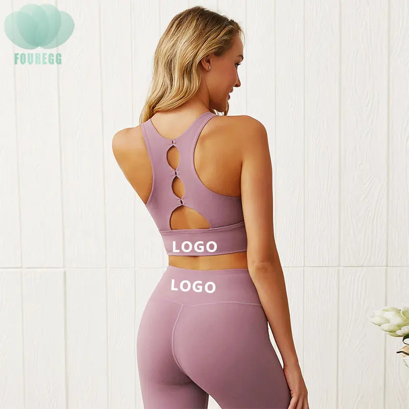 

Yoga sets Fitness Women Two Piece Leggings and Sports Bra Sets customized LOGO