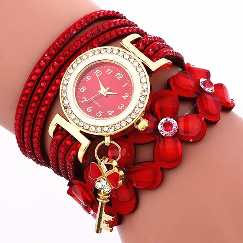 

Sailing Jewelry Hot Selling Women Quartz Watch Wrap Bracelet Watch Key Pendant Watch