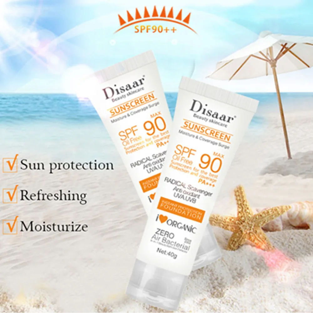 

Dissar 40g moisturizing sun protection body cream spf 90 plant extraction sunscreen portable