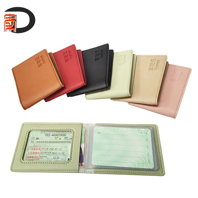 

Hotselling PU Leather Slim Wallet Credit /Driver License Card Holder Case With Plastic Inner Pocket, Customized color