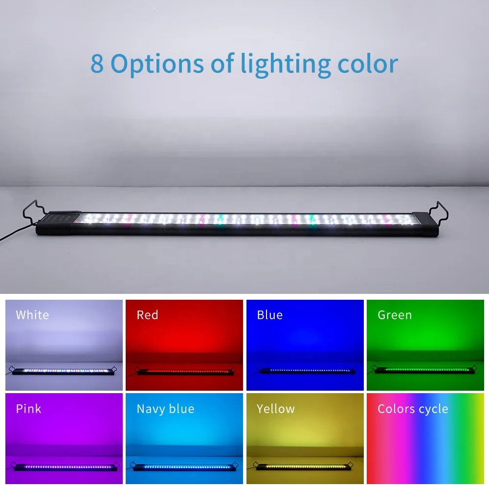 
60W 120cm IP68 LED timer aquarium fish tank light sunrise sunset gentle dim LCD dawn dusk coral reef high power full spectrum 