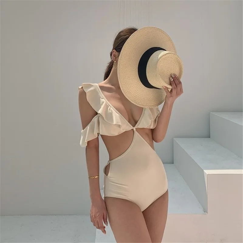 

YZ-0923 Feeling Backless Tall Waist Swimsuit Bikini Swimsuit Women One Piece Sexy High Waist Swimsuit