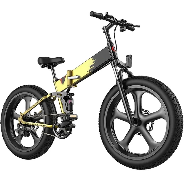 

Lithium Battery 48v Aluminum Alloy Frame Fat Tire Electric Mtb Bike, Gold white