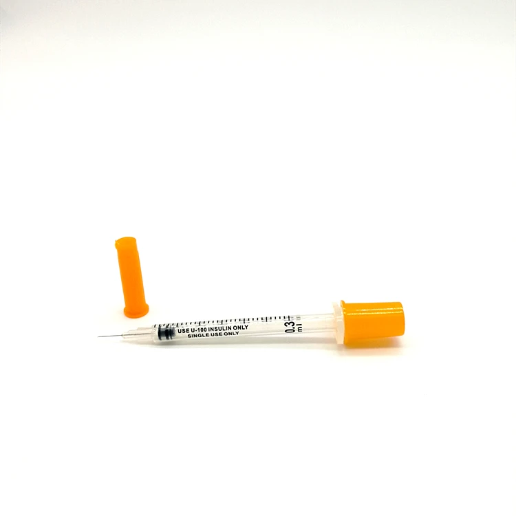 
Disposable Double Cap Insulin Syringe With Fixed Needle 