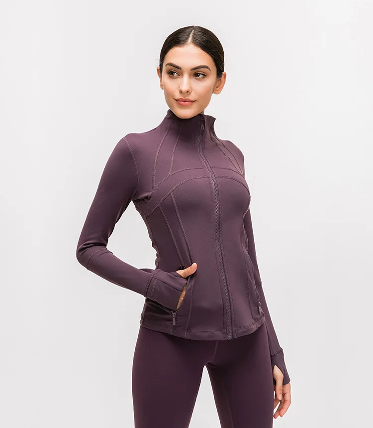 

Women's Athletic High Elastic Full Zip Training Yoga Gym Fitness Jacket