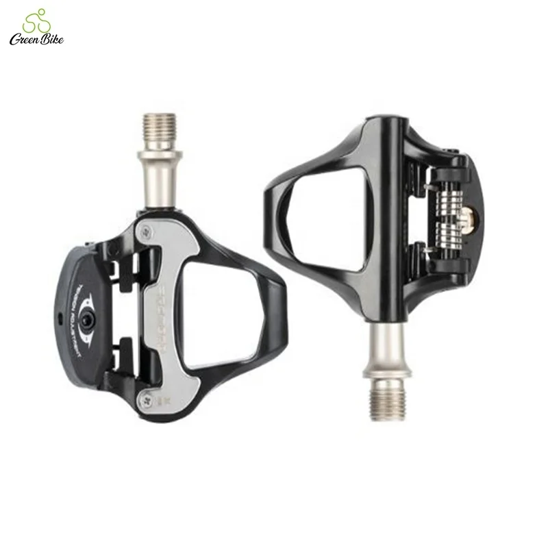 

New Arrival Aluminum Alloy Self-locking Shoe Lock Pedal with Cleat Effortless Bicycle Riding Road Bike Pedals, Black