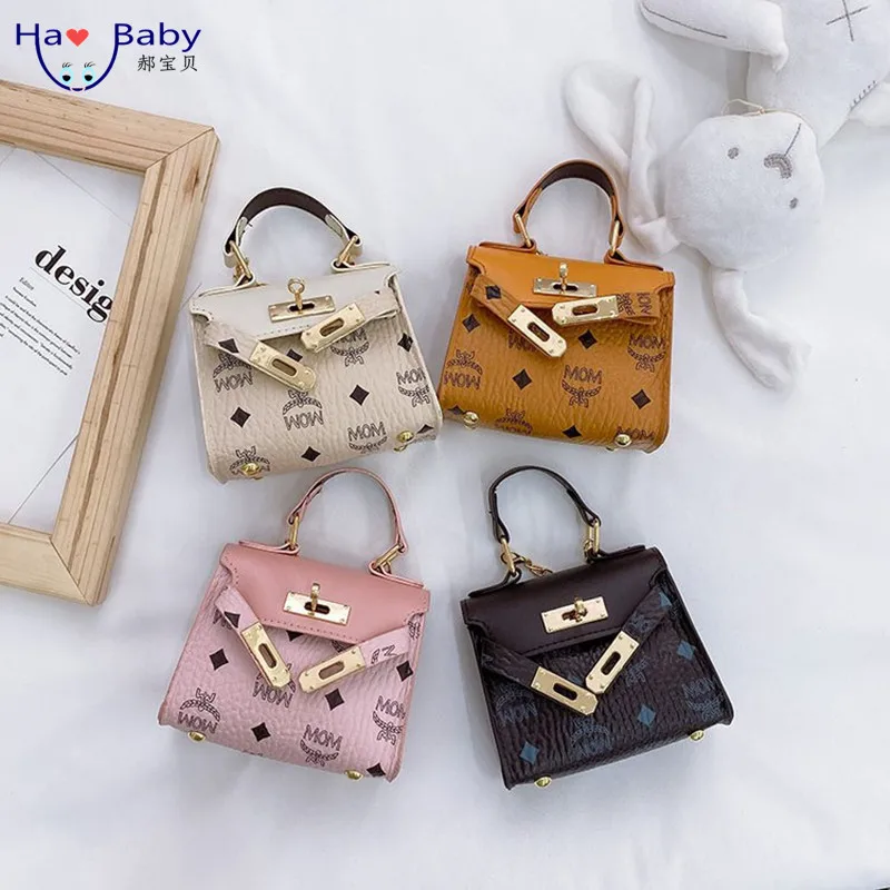 

Hao Baby 2022 Fashion Korean Printed Lock Small Square Bag Long Chain Crossbody Bag For Girls, Pink, black, brown, white
