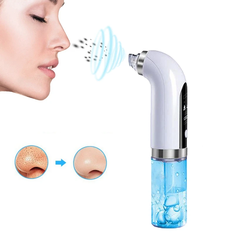 

Home use Handheld Oxygen Small electric Bubble Vacuum Cleaner Blackhead Acne Remover Machine for Facial Cleaning, White