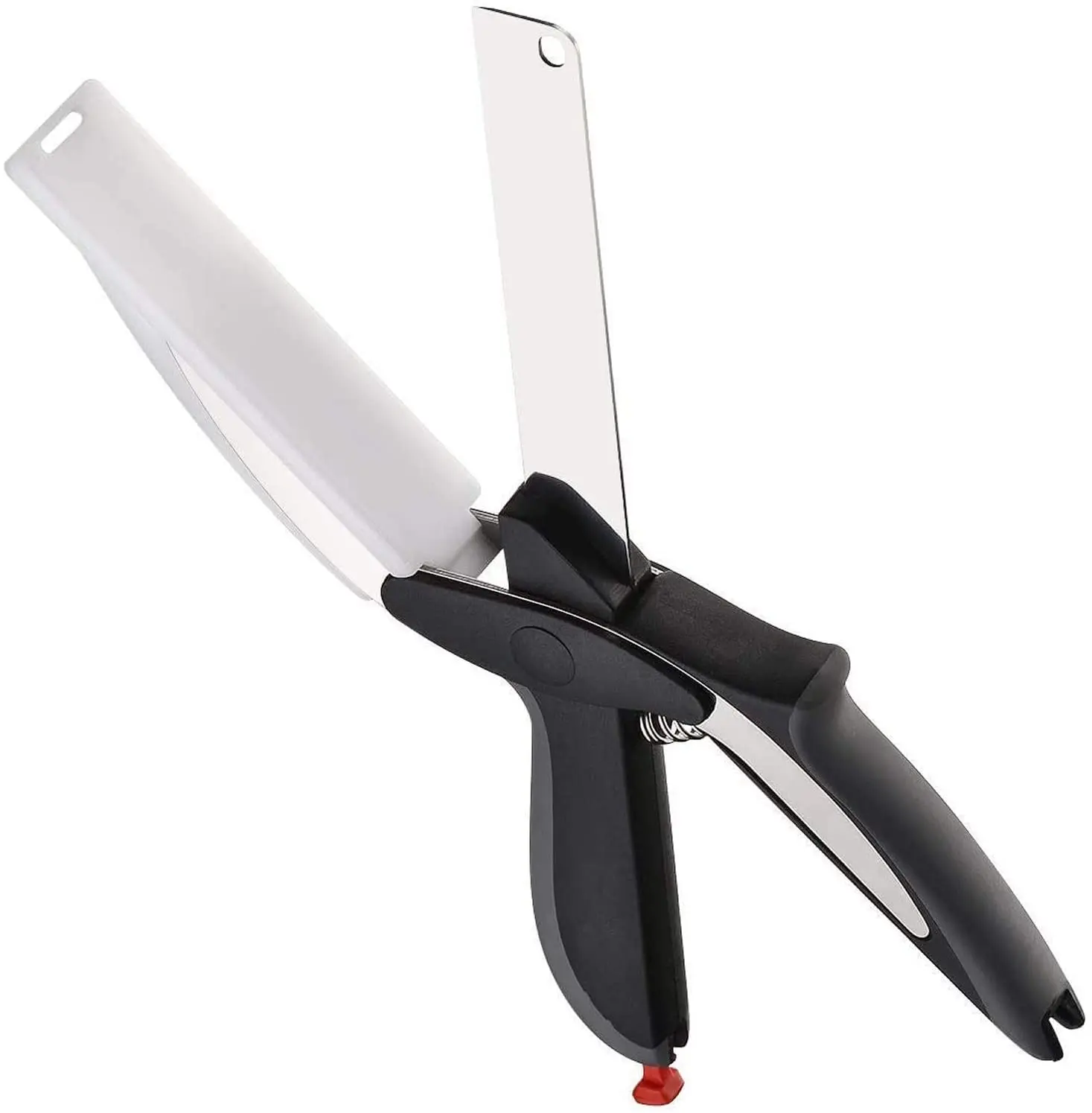 

2 in 1 Kitchen Smart Clever Utillity Plastic Stainless Steel Meat Bone Cutter Cutting Board Chopper Knife Scissors