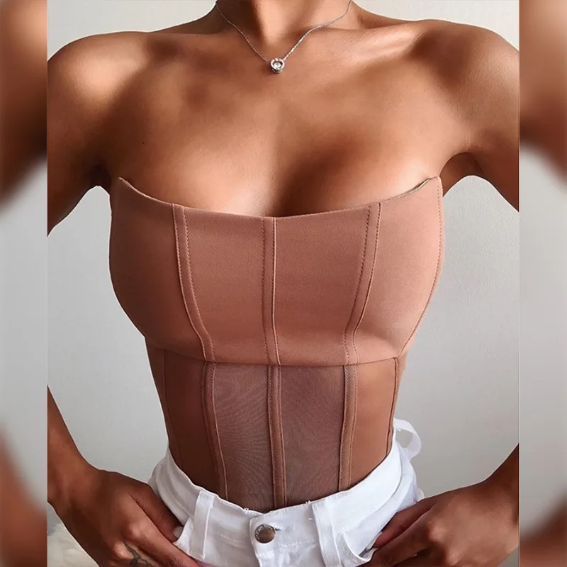 

FS3328A 2021 New pure color sexy women mesh crop tops